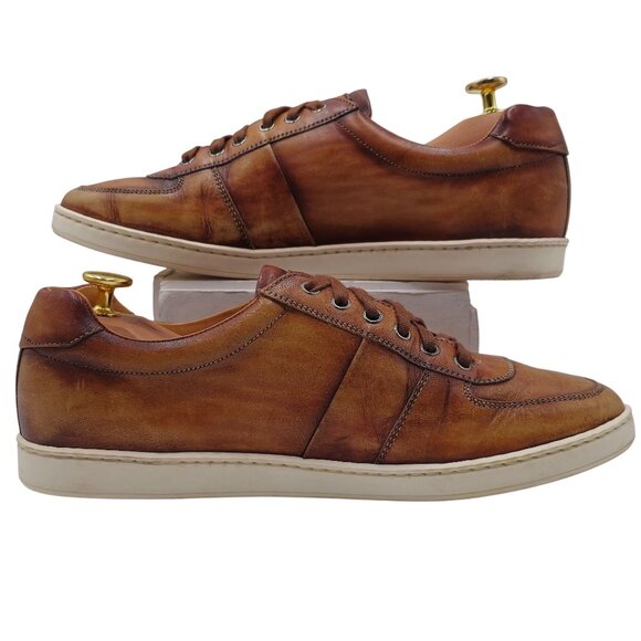 Magnanni Spain Patina Brown Leather Fashion Sneakers Mens 7.5 Casual Dress Shoes - Picture 8 of 9